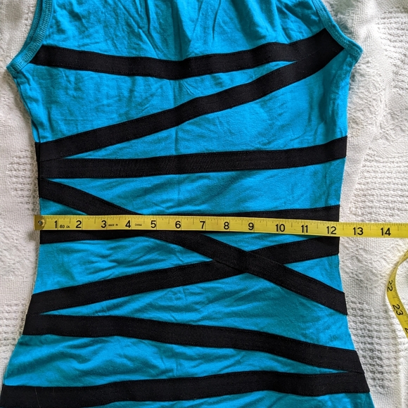 Vintage minidress bright teal Sz. XS - Picture 5 of 7